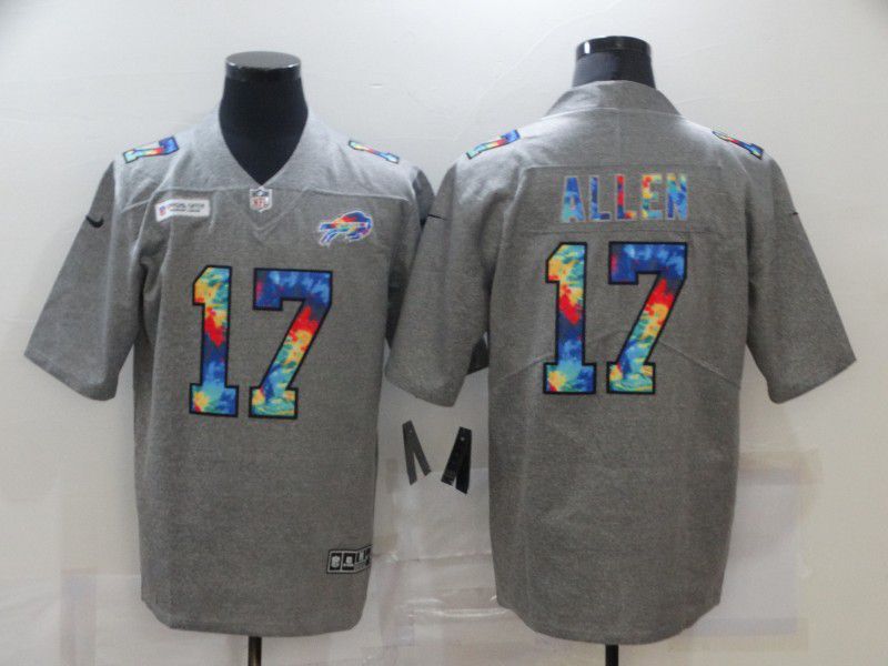 Men Buffalo Bills 17 Allen Gary Rainbow version 2021 Nike NFL Jersey